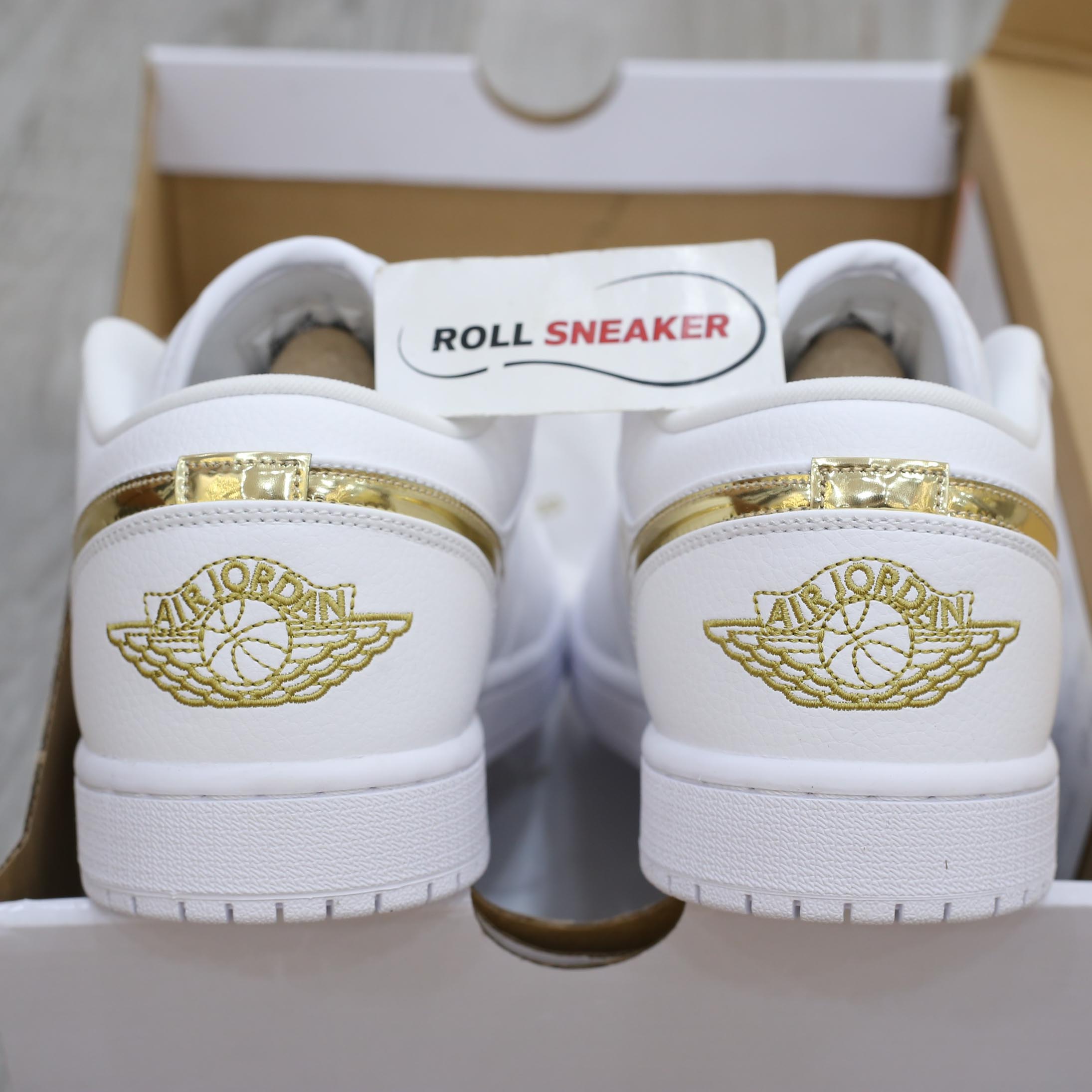 Giày Nike Air Jordan 1 Low White Metallic Gold Best Quality