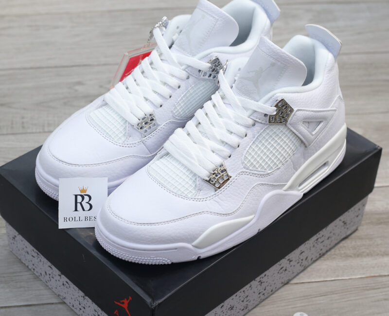 Giày Nike Air Jordan 4 Retro Pure Money (full trắng) Best Quality