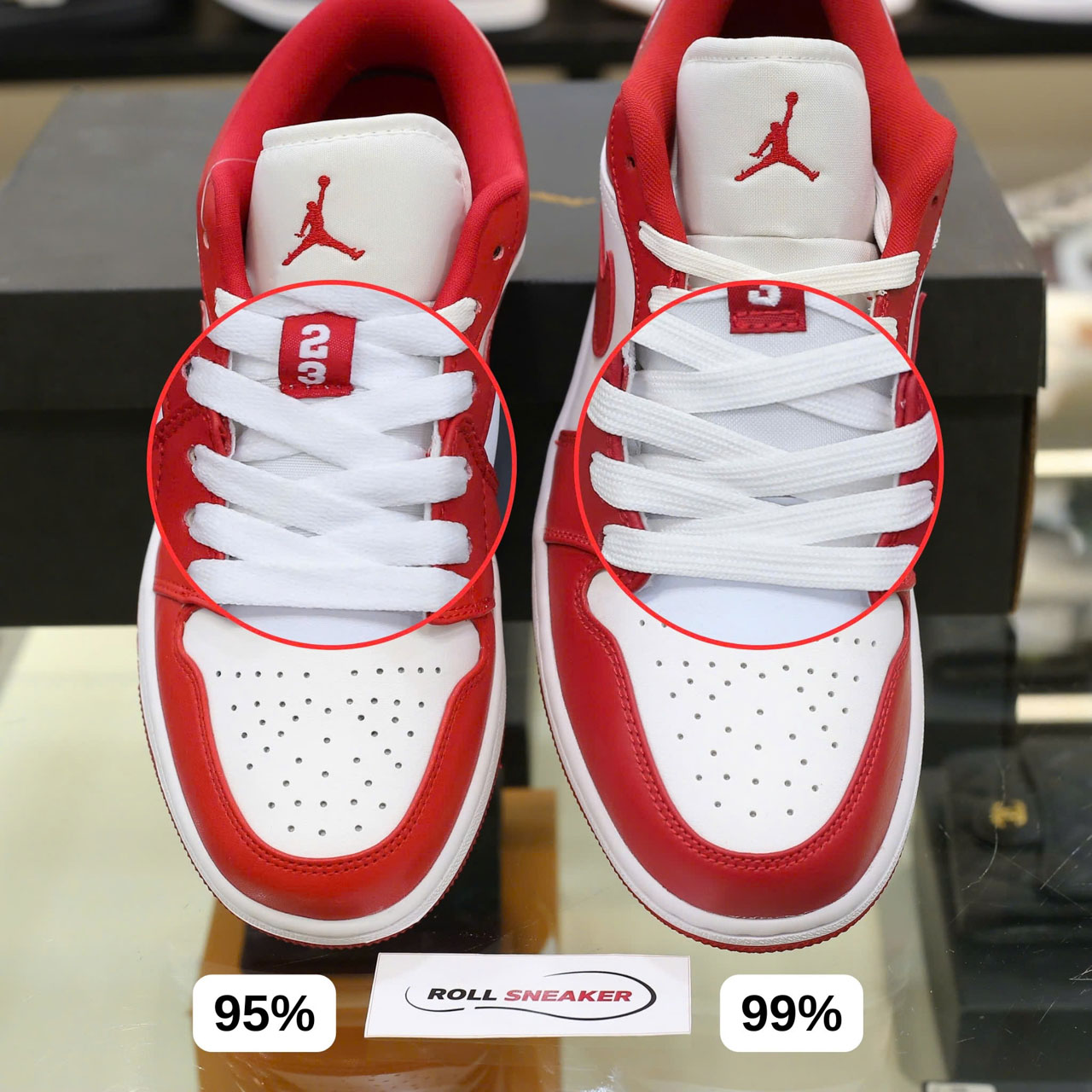 So Sánh Nike Air Jordan 1 Low Gym Red White