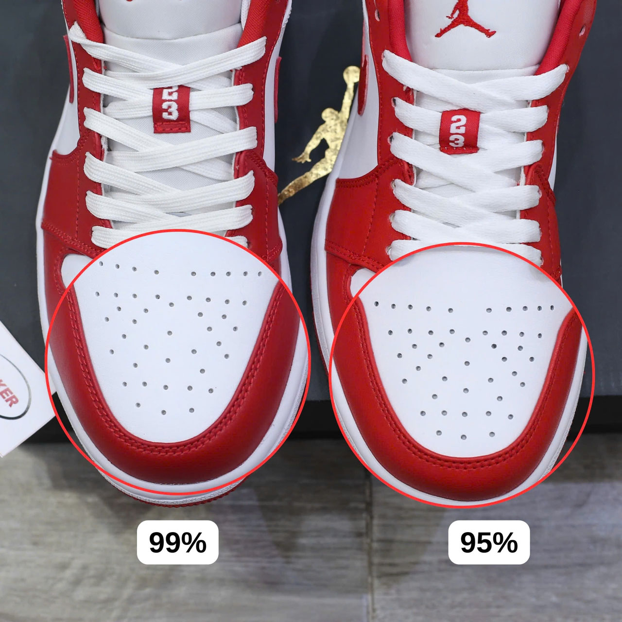 So Sánh Nike Air Jordan 1 Low Gym Red White