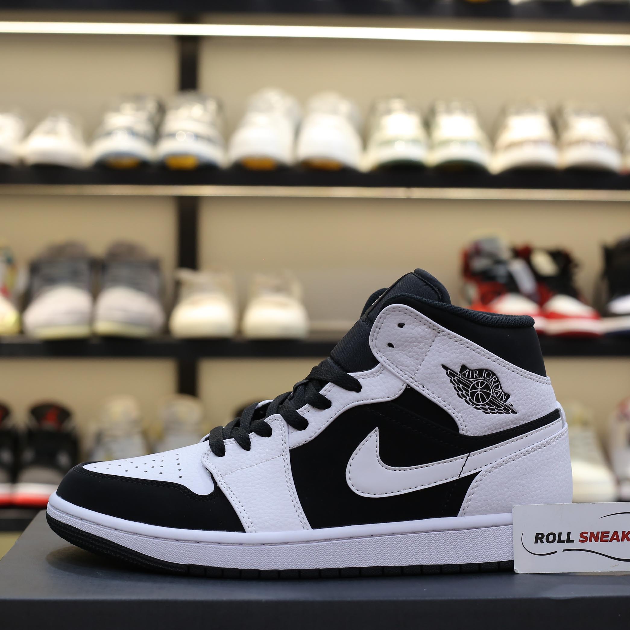 Nike Air Jordan 1 Mid Tuxedo White Black Like Auth