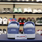Giày Dior B27 Low University Blue White họa tiết Dior Oblique Galaxy Like Auth