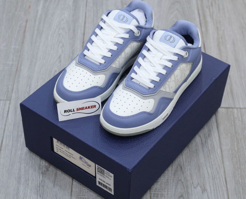 Giày Dior B27 Low University Blue White họa tiết Dior Oblique Galaxy Like Auth