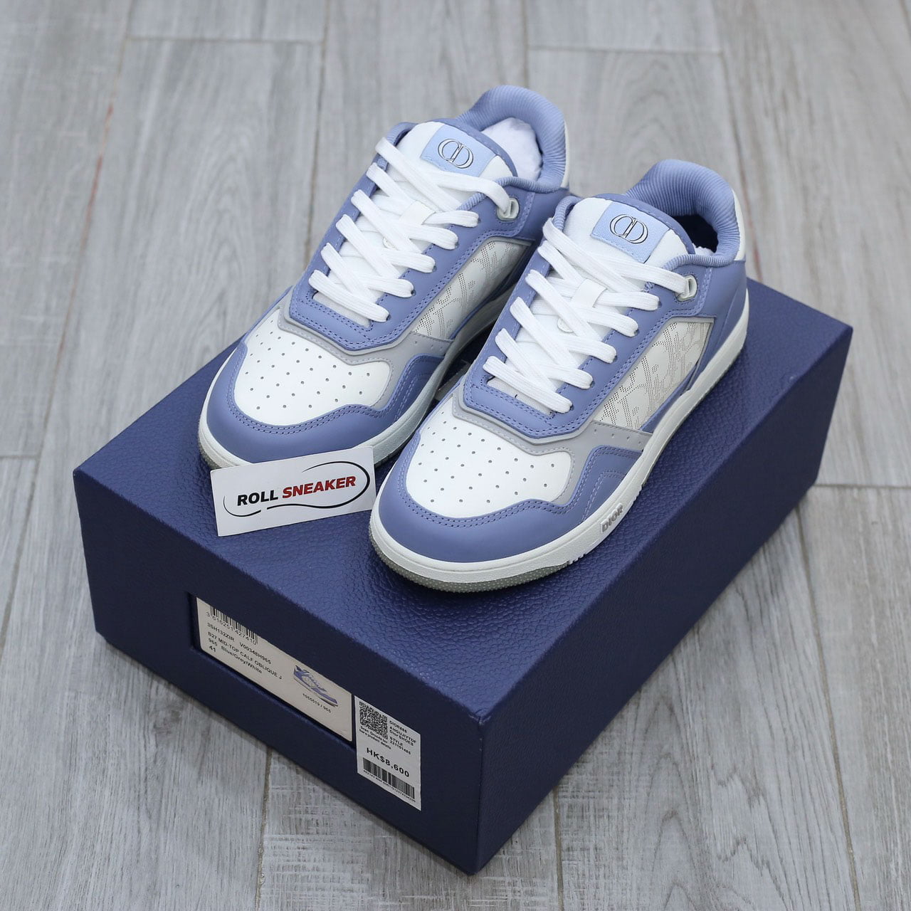 Giày Dior B27 Low University Blue White họa tiết Dior Oblique Galaxy Like Auth