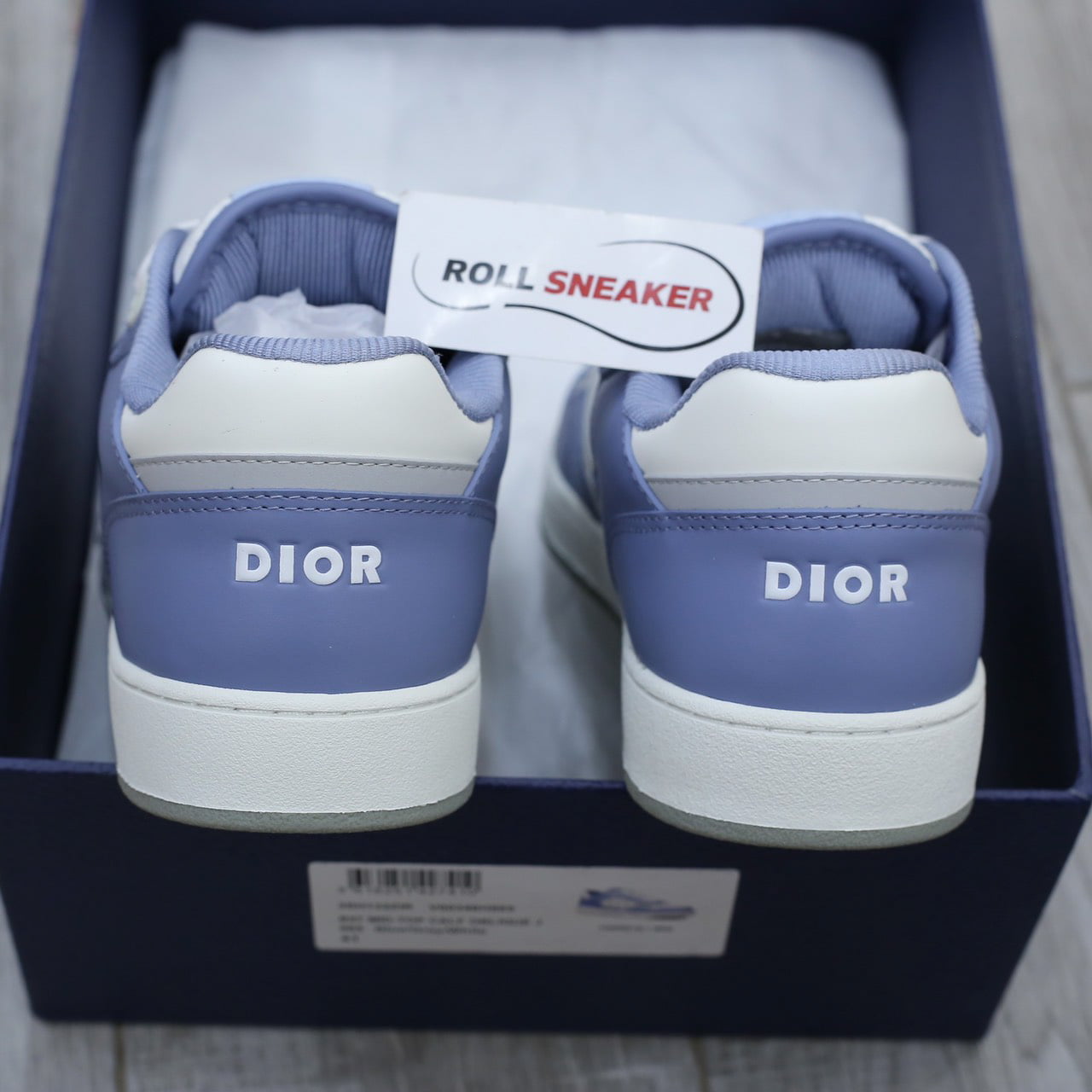 Giày Dior B27 Low University Blue White họa tiết Dior Oblique Galaxy Like Auth
