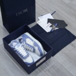 Giày Dior B27 Low University Blue White họa tiết Dior Oblique Galaxy Like Auth