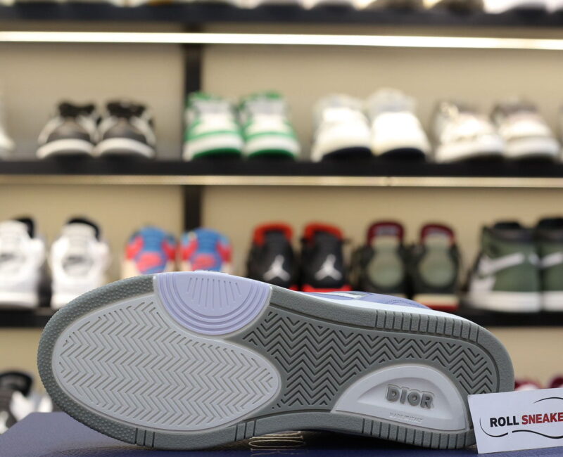 Giày Dior B27 Low University Blue White họa tiết Dior Oblique Galaxy Like Auth