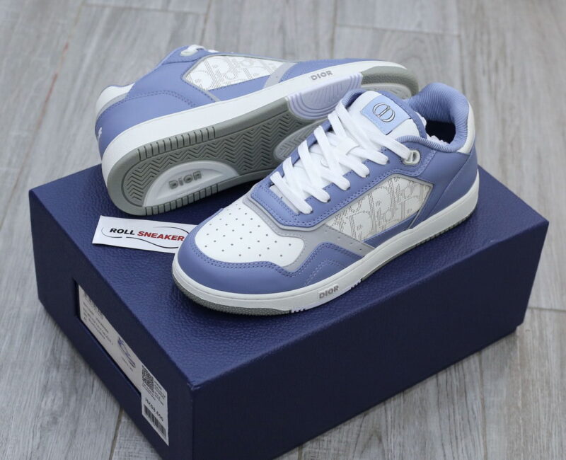 Giày Dior B27 Low University Blue White họa tiết Dior Oblique Galaxy Like Auth