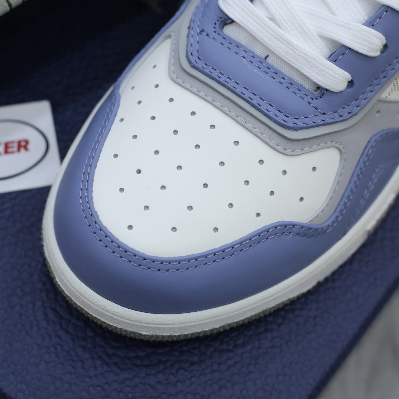 Giày Dior B27 Low University Blue White họa tiết Dior Oblique Galaxy Like Auth