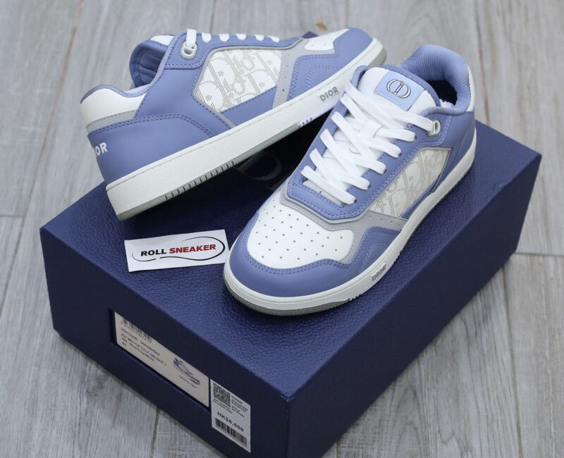 Giày Dior B27 Low University Blue White họa tiết Dior Oblique Galaxy Like Auth