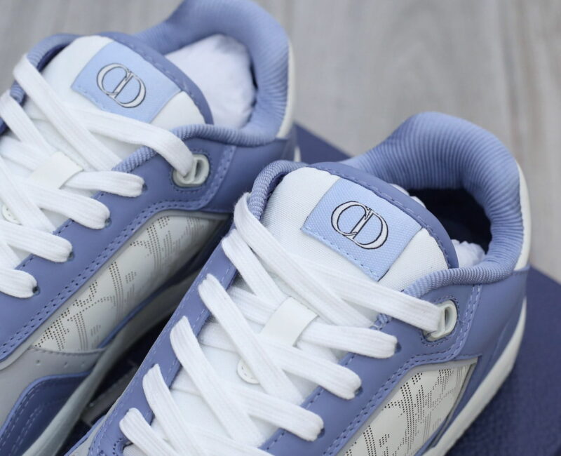 Giày Dior B27 Low University Blue White họa tiết Dior Oblique Galaxy Like Auth