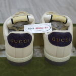 Giày Gucci Screener Leather and GG-Supreme gót Tím Like Auth
