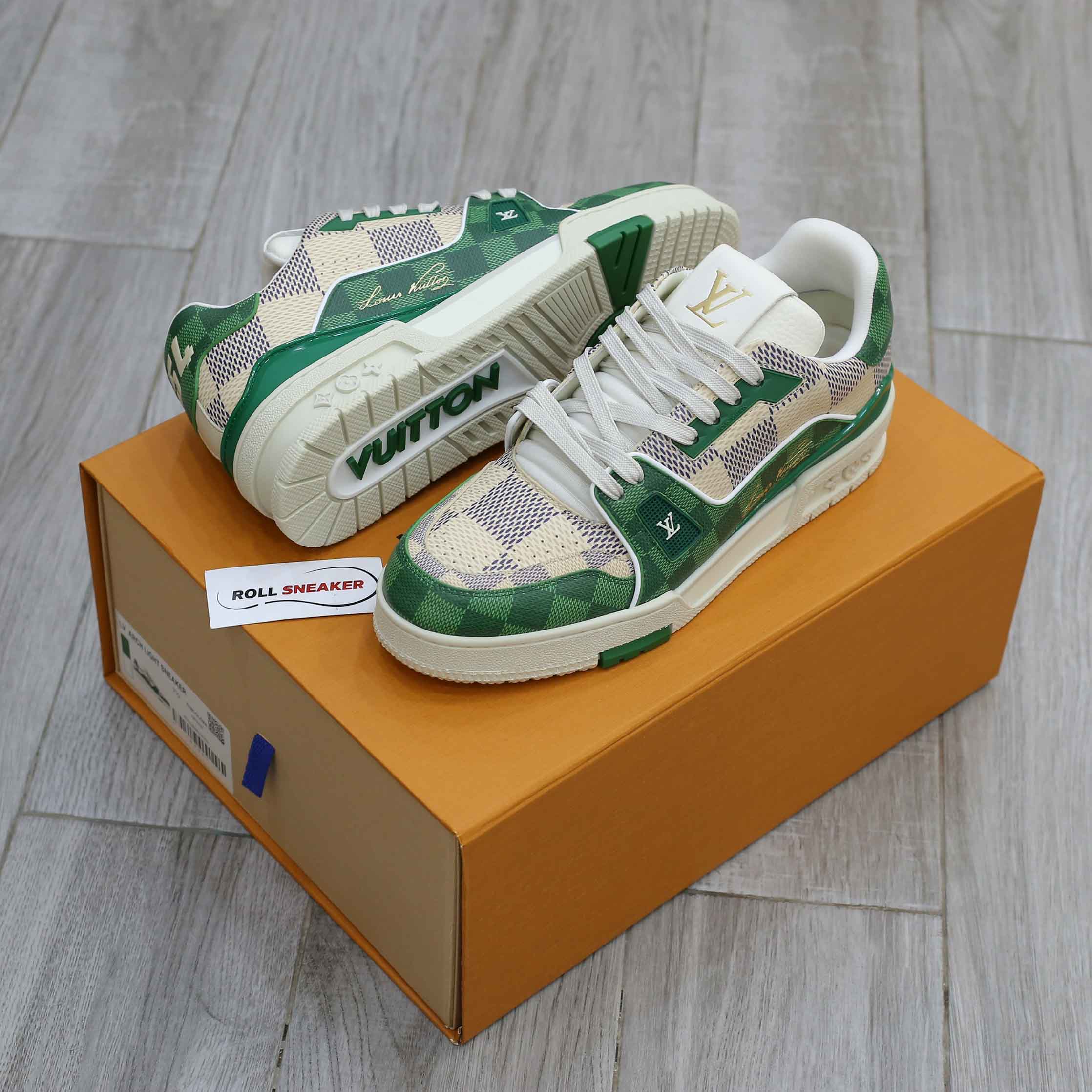 Giày Louis Vuitton LV Trainer #54 Damier Green Best Quality