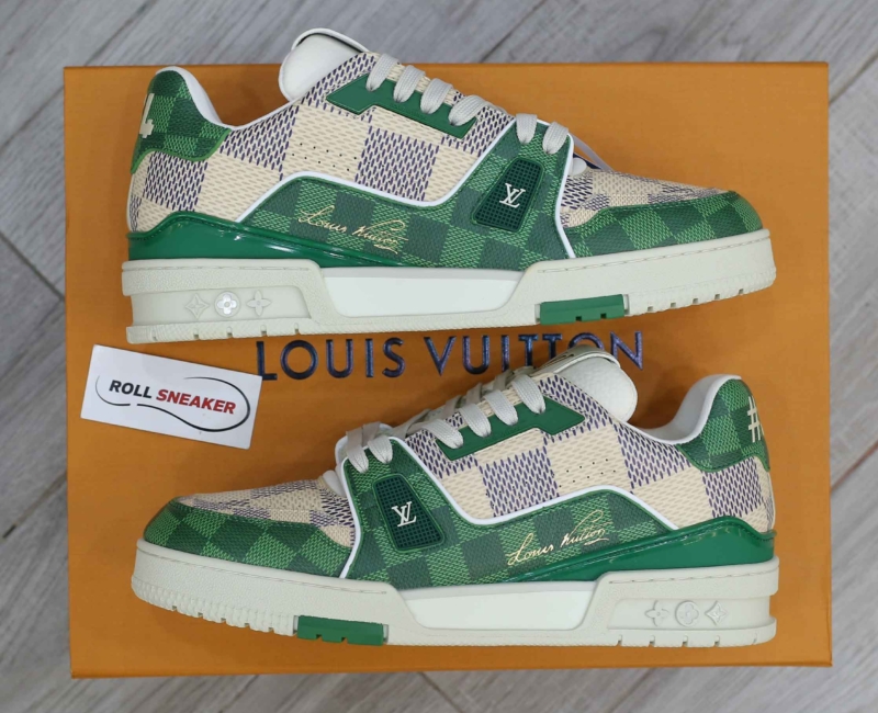 Giày Louis Vuitton LV Trainer #54 Damier Green Best Quality