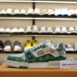 Giày Louis Vuitton LV Trainer #54 Damier Green Best Quality