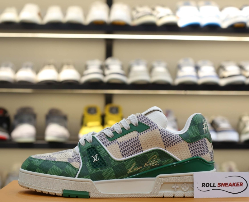 Giày Louis Vuitton LV Trainer #54 Damier Green Best Quality