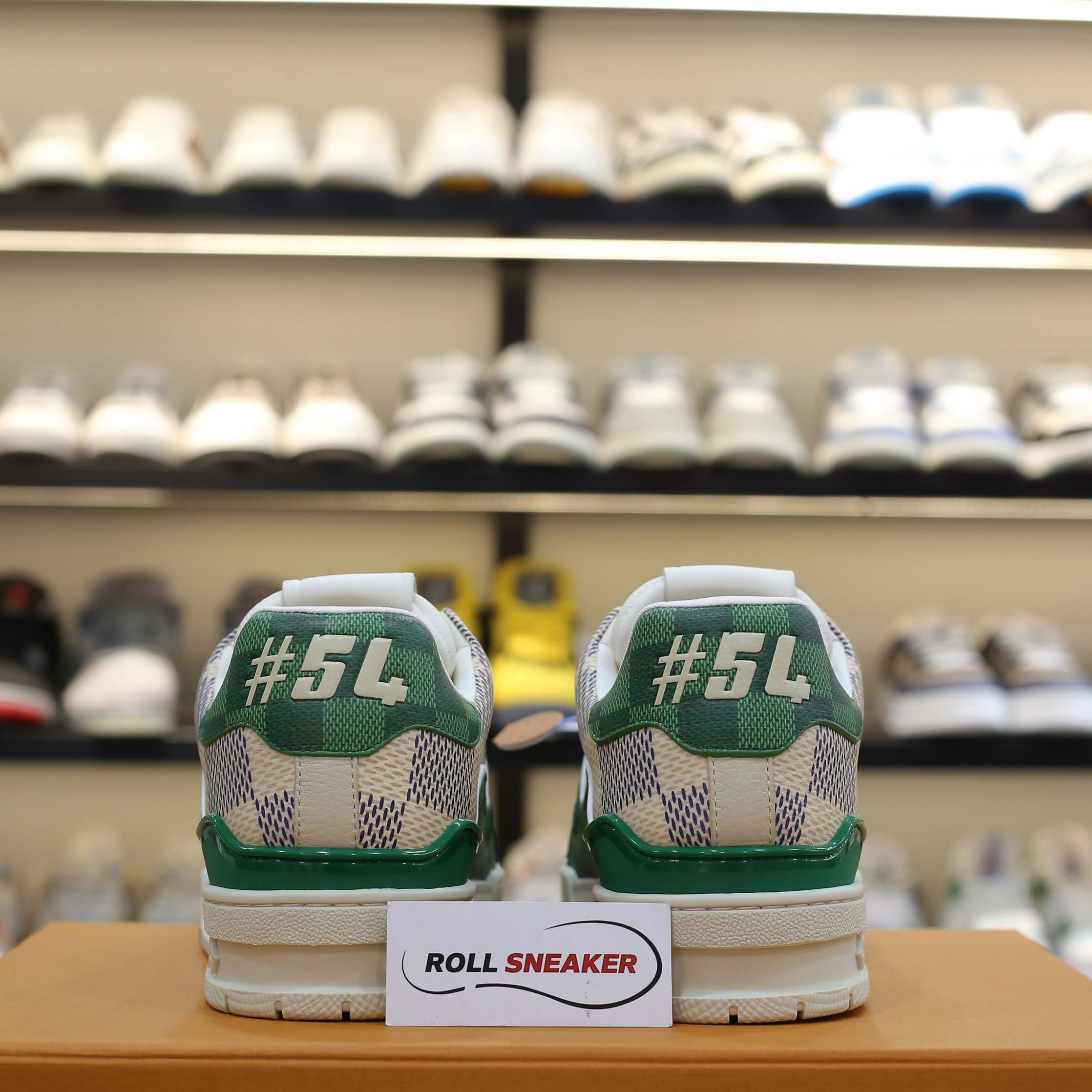 Giày Louis Vuitton LV Trainer #54 Damier Green Best Quality