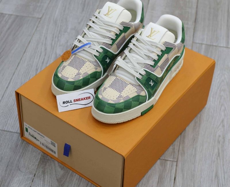 Giày Louis Vuitton LV Trainer #54 Damier Green Best Quality