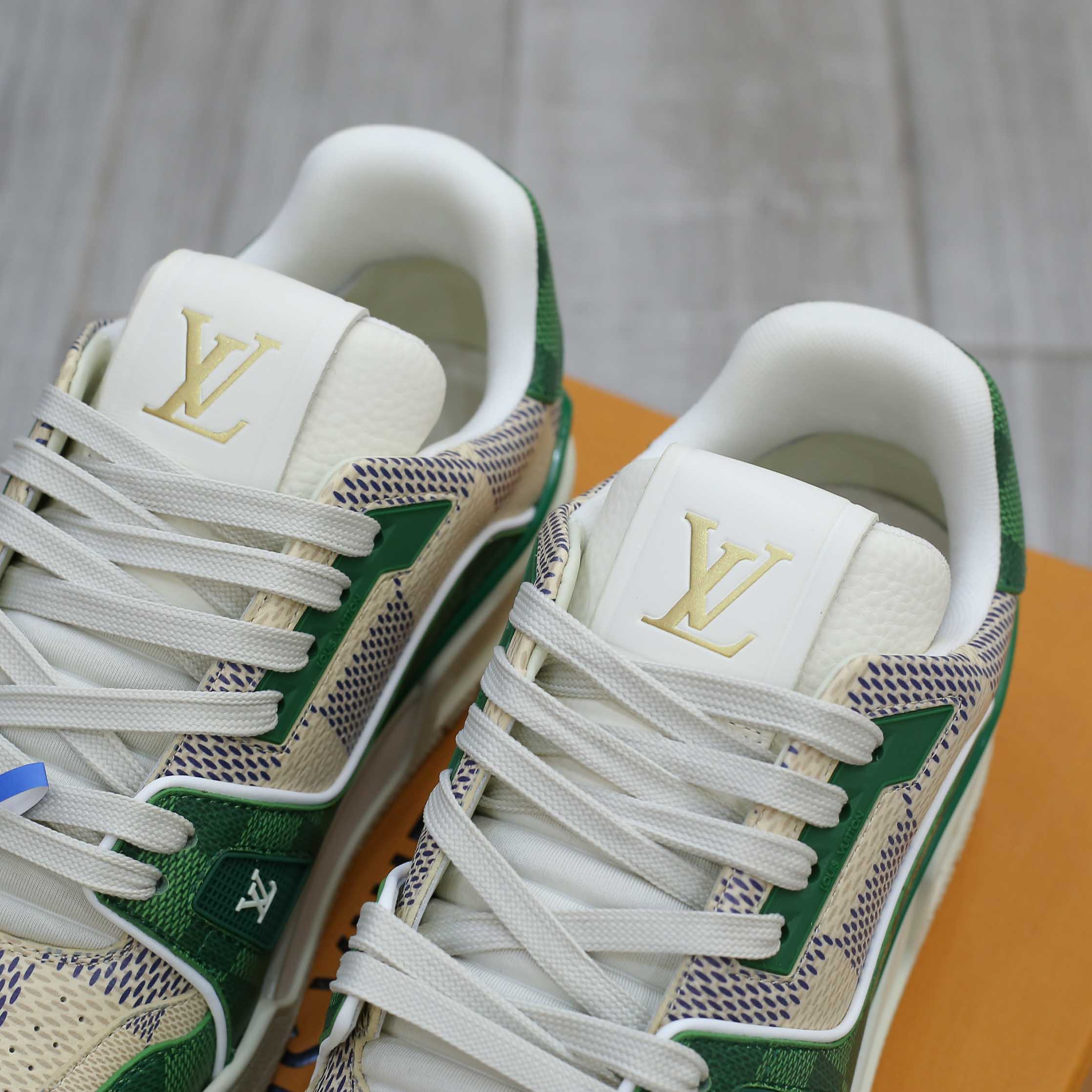 Giày Louis Vuitton LV Trainer #54 Damier Green Best Quality