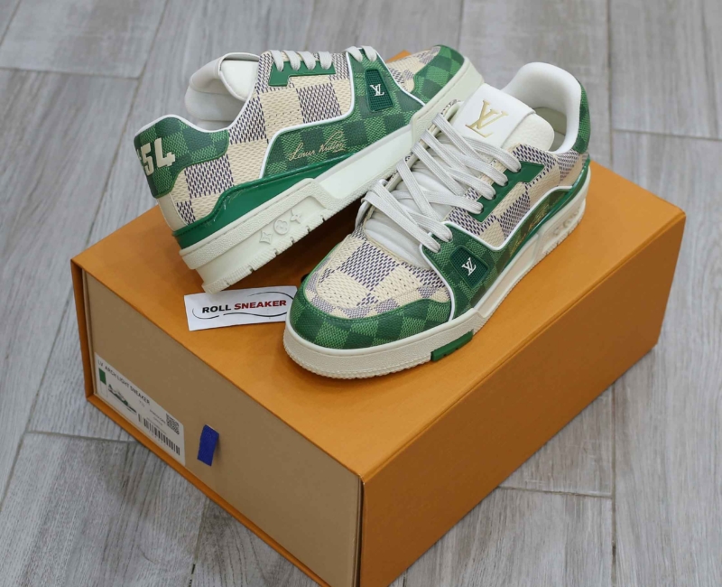 Giày Louis Vuitton LV Trainer #54 Damier Green Best Quality