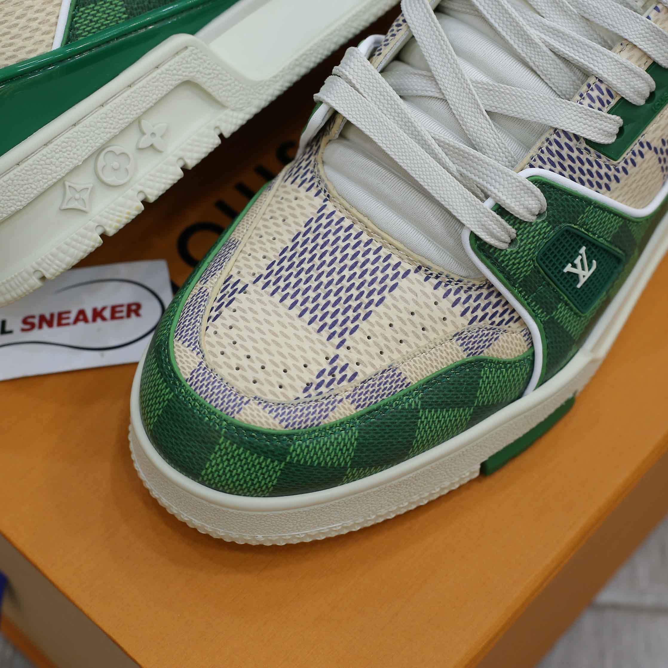 Giày Louis Vuitton LV Trainer #54 Damier Green Best Quality