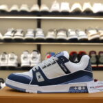 Giày Louis Vuitton LV Trainer Blue Trơn 2023 Best Quality