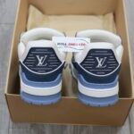 Giày Louis Vuitton LV Trainer Blue Trơn 2023 Best Quality