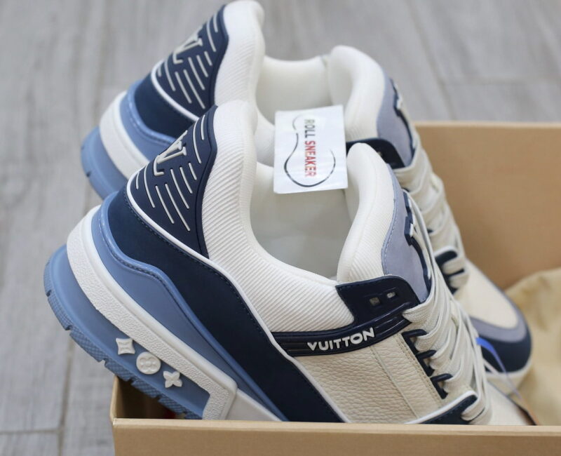 Giày Louis Vuitton LV Trainer Blue Trơn 2023 Best Quality