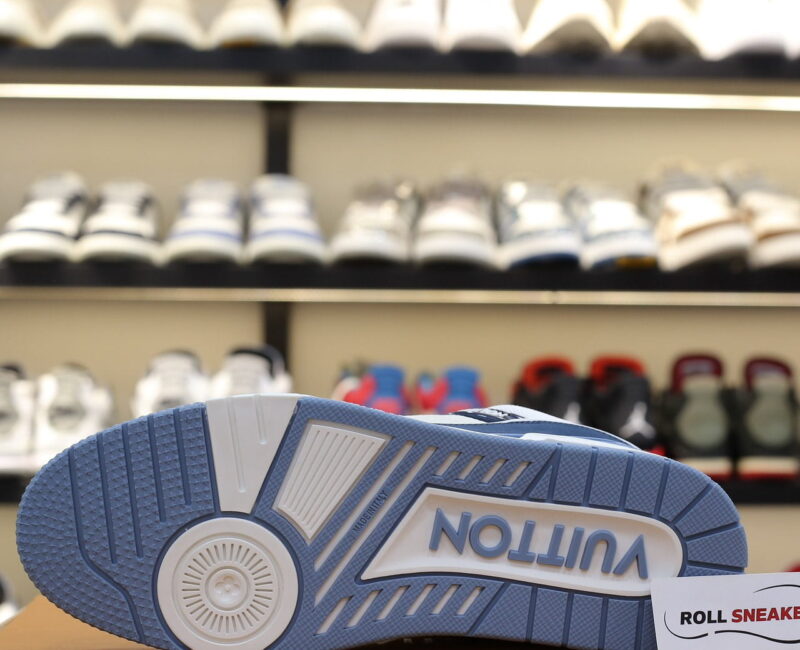 Giày Louis Vuitton LV Trainer Blue Trơn 2023 Best Quality