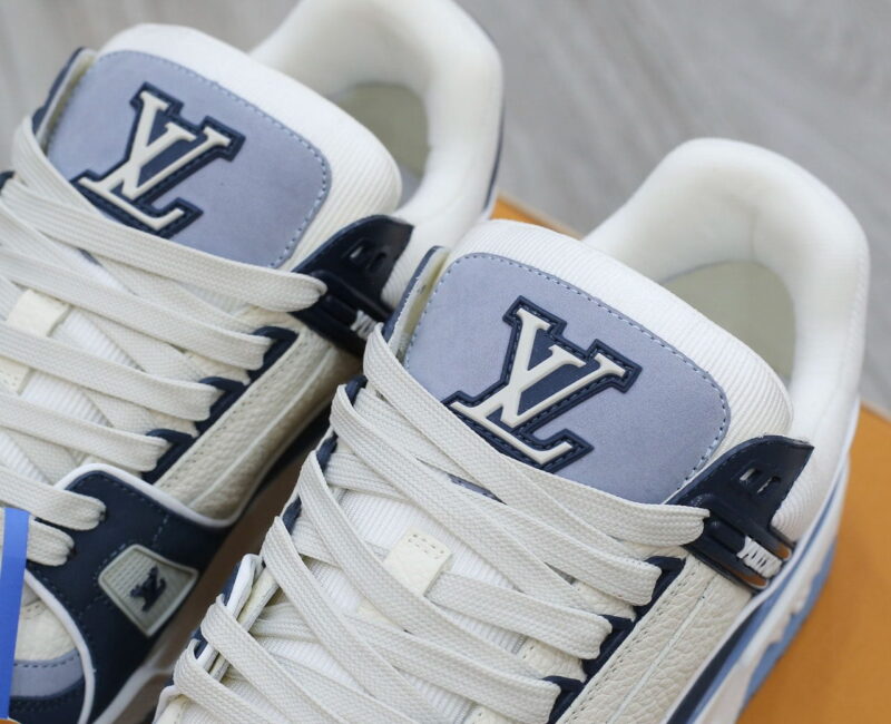 Giày Louis Vuitton LV Trainer Blue Trơn 2023 Best Quality