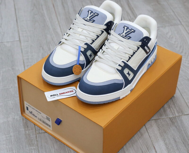 Giày Louis Vuitton LV Trainer Blue Trơn 2023 Best Quality