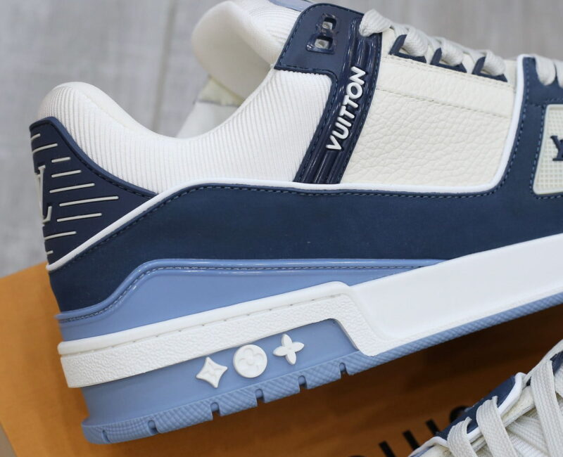 Giày Louis Vuitton LV Trainer Blue Trơn 2023 Best Quality
