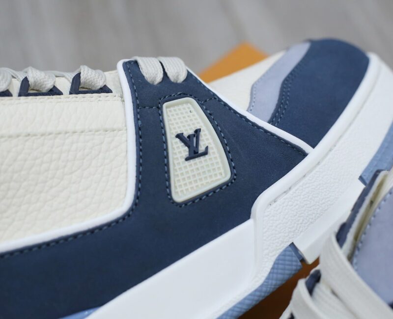 Giày Louis Vuitton LV Trainer Blue Trơn 2023 Best Quality
