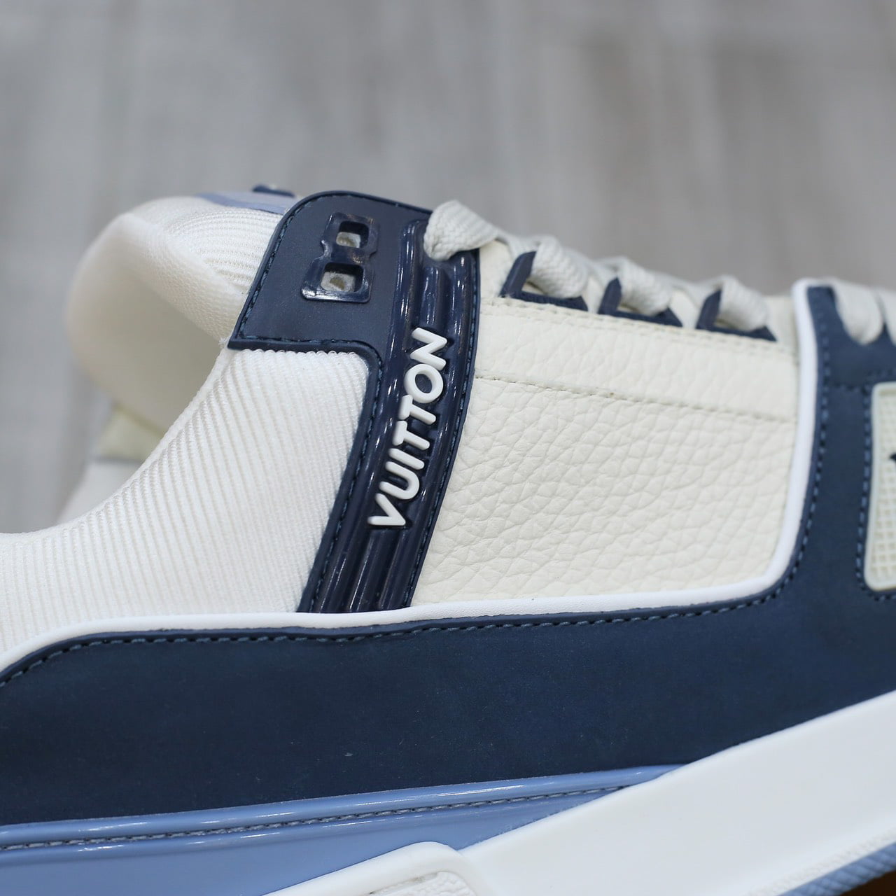 Giày Louis Vuitton LV Trainer Blue Trơn 2023 Best Quality