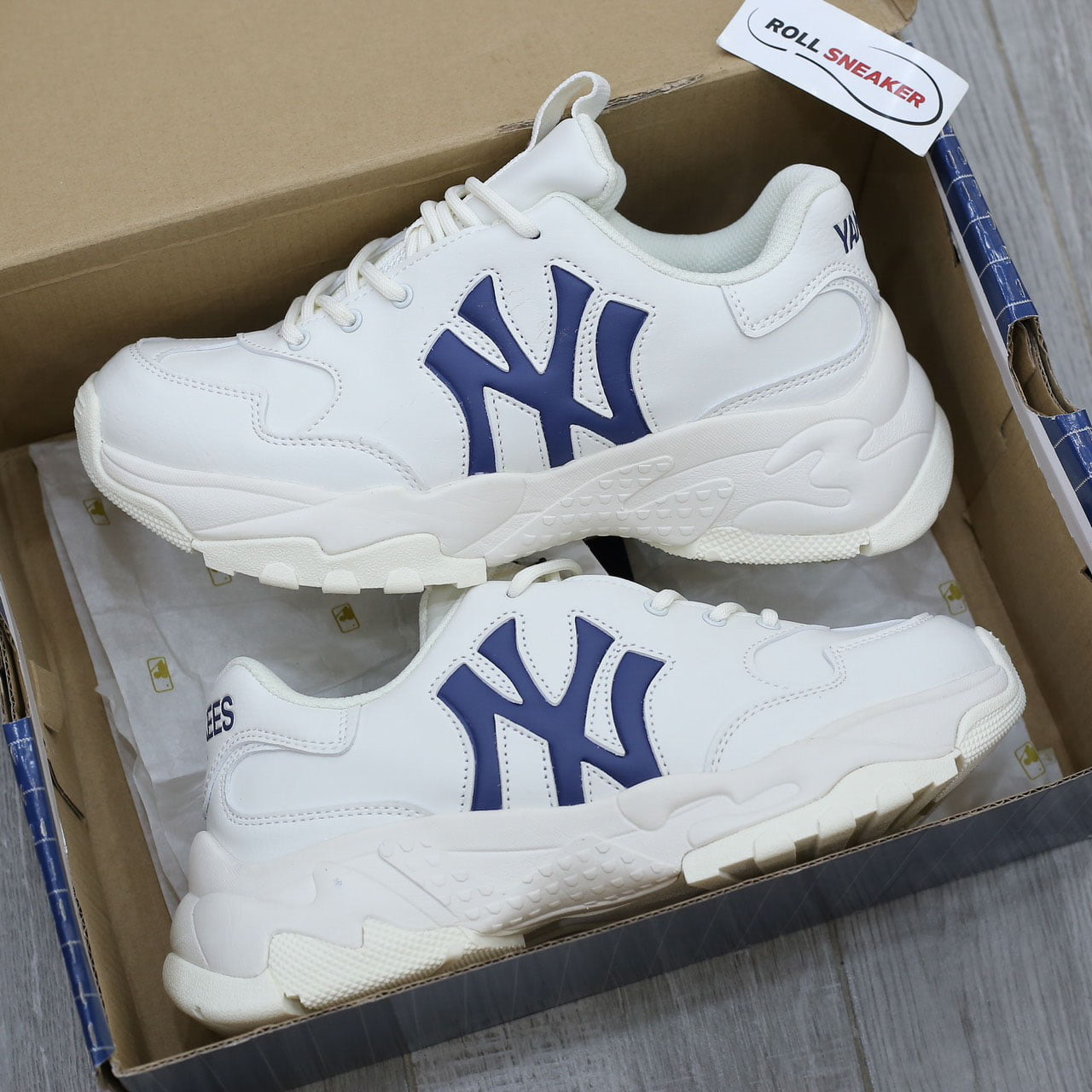 Giày MLB Korea BigBall Chunky Window New York Yankees Navy Like Auth