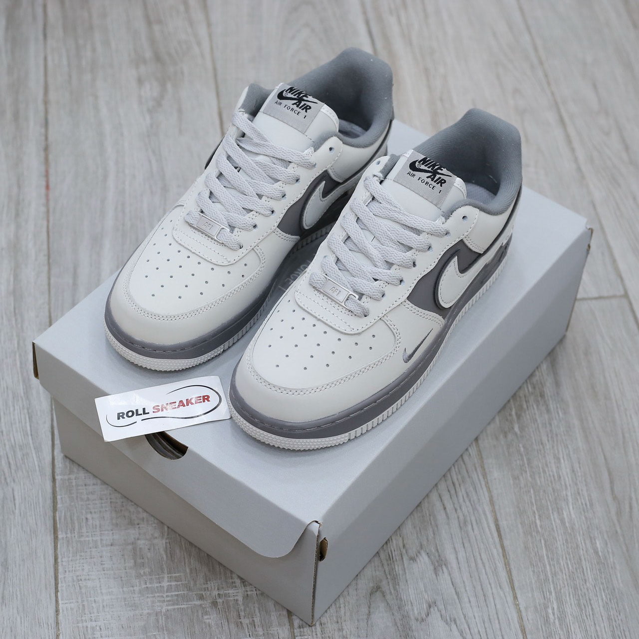 Giày Nike Air Force 1 Double White Grey Shadow