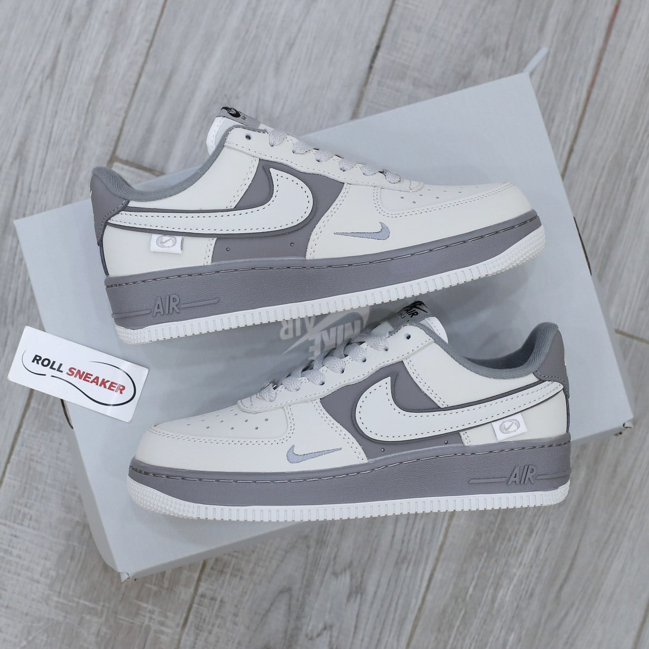 Giày Nike Air Force 1 Double White Grey Shadow