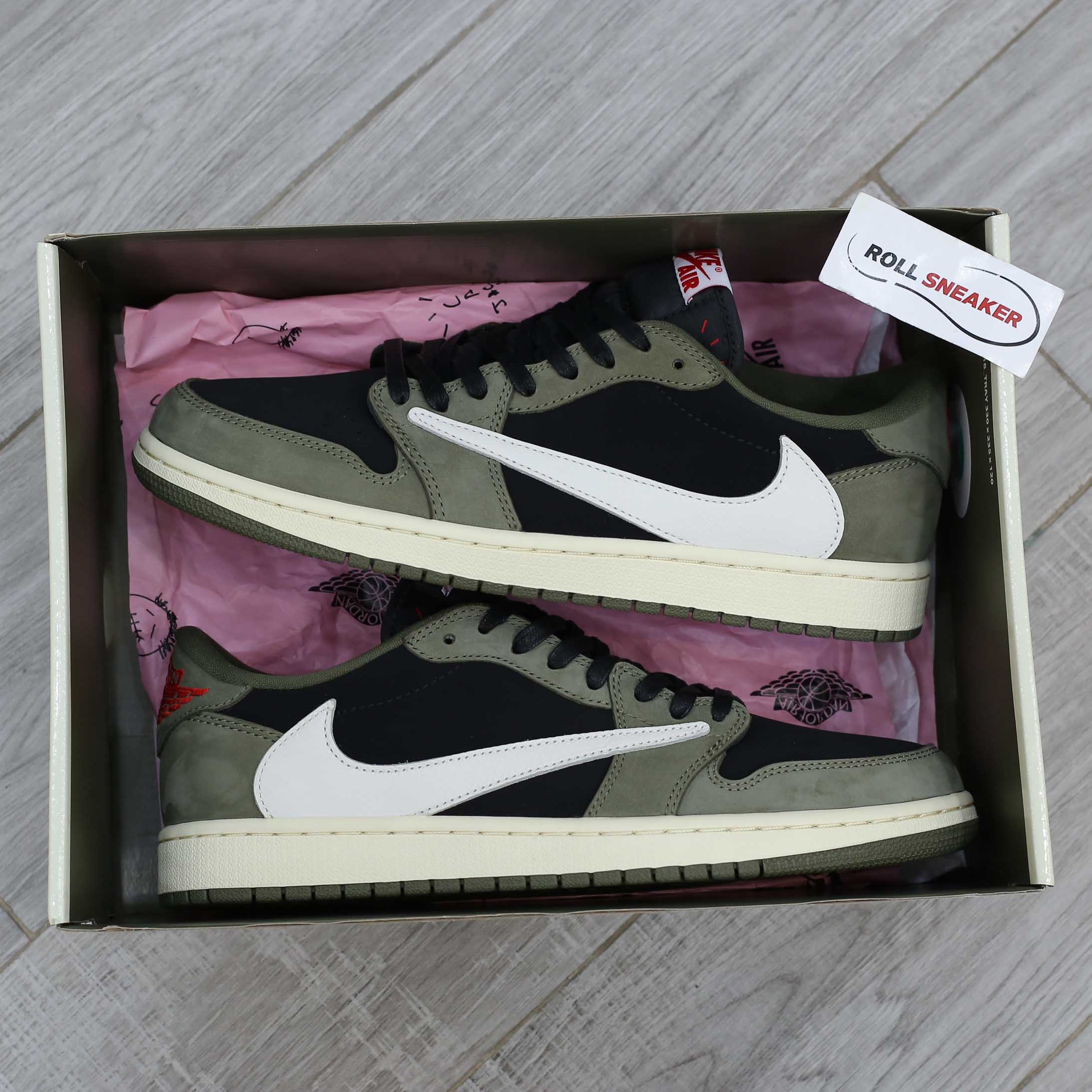 Giày Nike Air Jordan 1 Low Travis Scott Black Olive Best Quality
