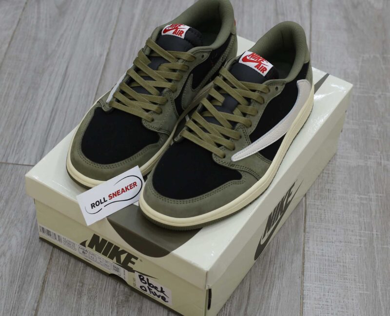 Giày Nike Air Jordan 1 Low Travis Scott Black Olive Like Auth