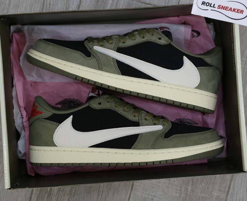 Giày Nike Air Jordan 1 Low Travis Scott Black Olive Like Auth
