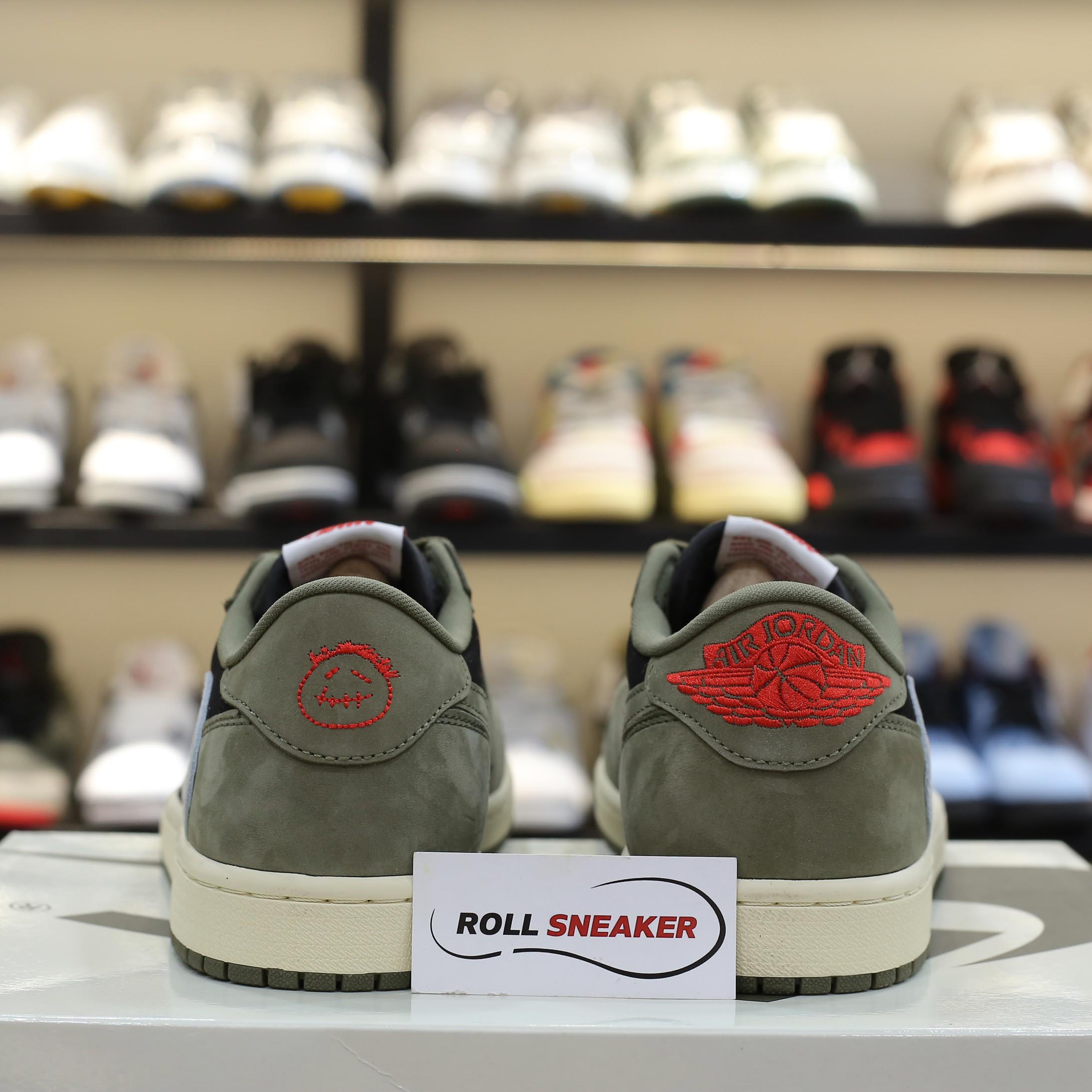 Giày Nike Air Jordan 1 Low Travis Scott Black Olive Like Auth