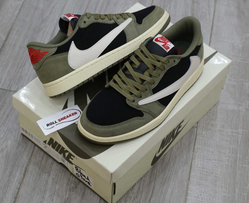 Giày Nike Air Jordan 1 Low Travis Scott Black Olive Like Auth