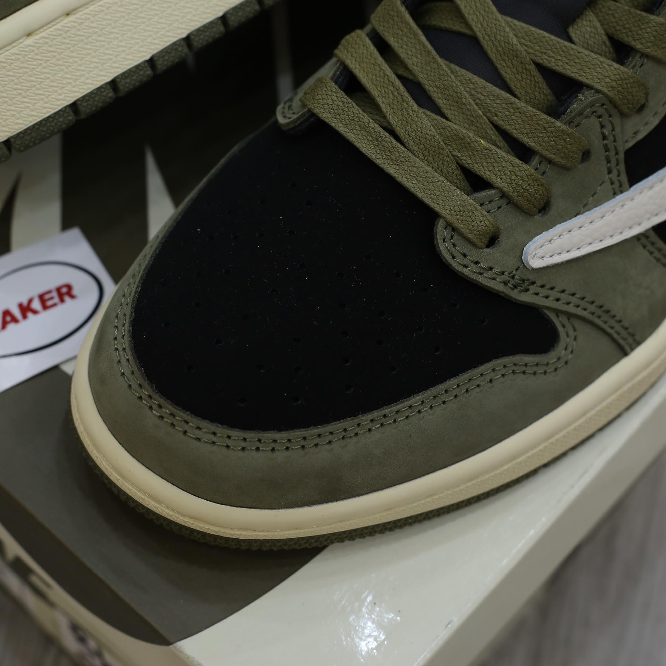 Giày Nike Air Jordan 1 Low Travis Scott Black Olive Like Auth