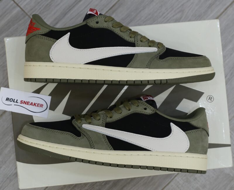 Giày Nike Air Jordan 1 Low Travis Scott Black Olive Like Auth