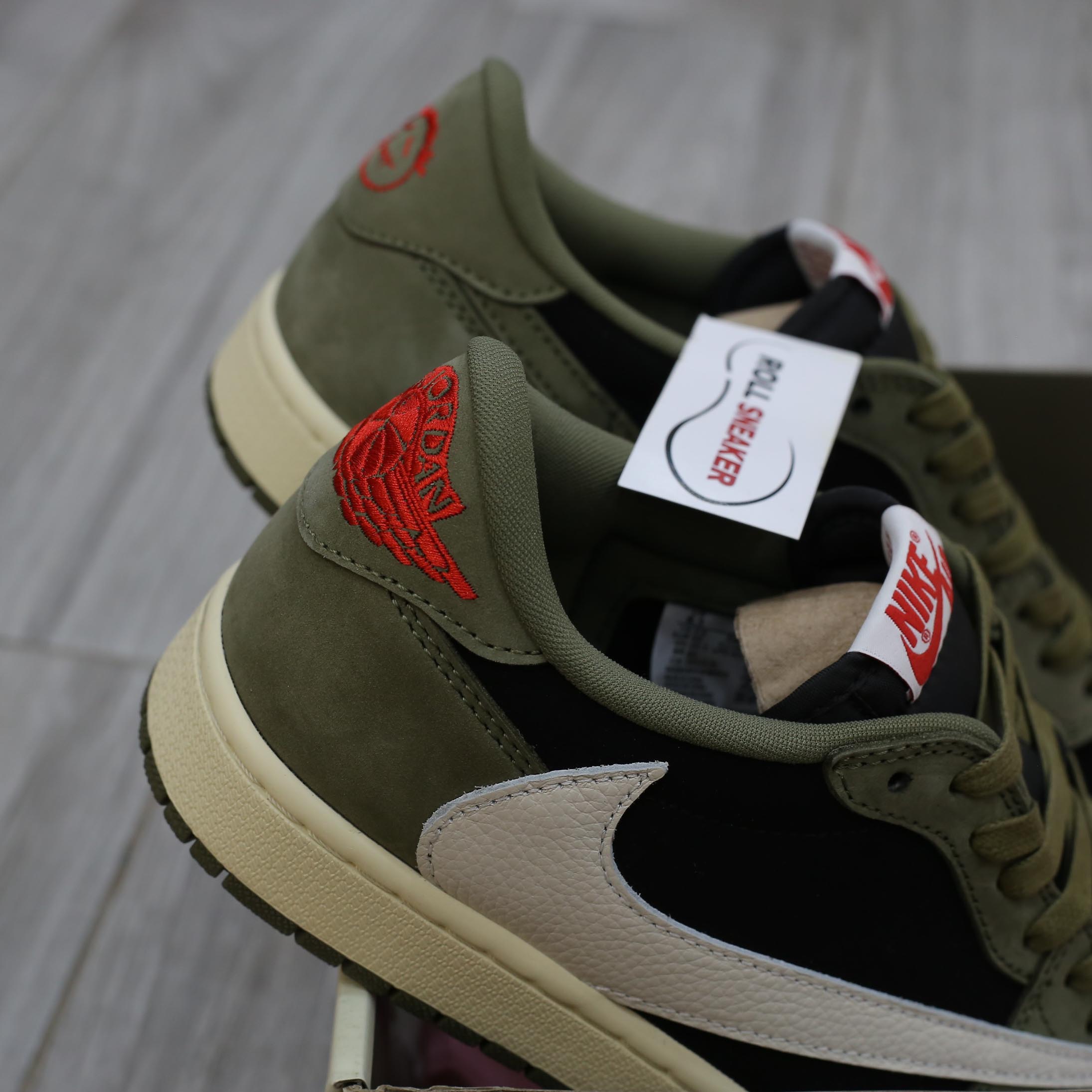 Giày Nike Air Jordan 1 Low Travis Scott Black Olive Like Auth