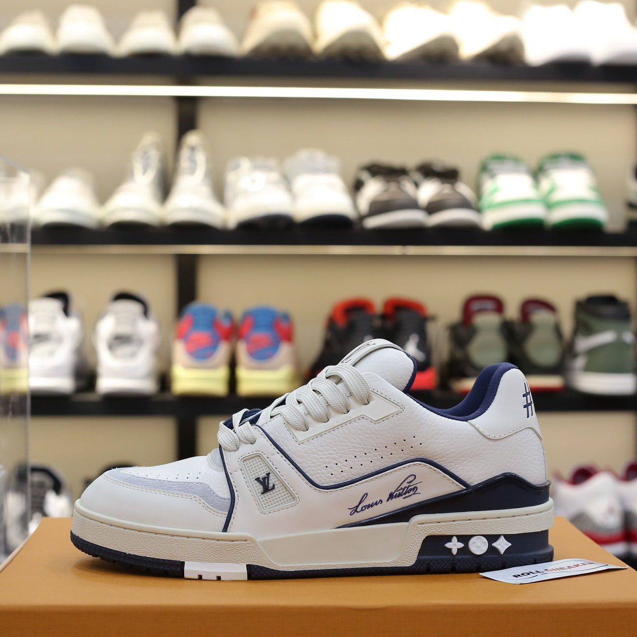 Giày Louis Vuitton Lv Trainer #54 Signature Marine Blue Best Quality