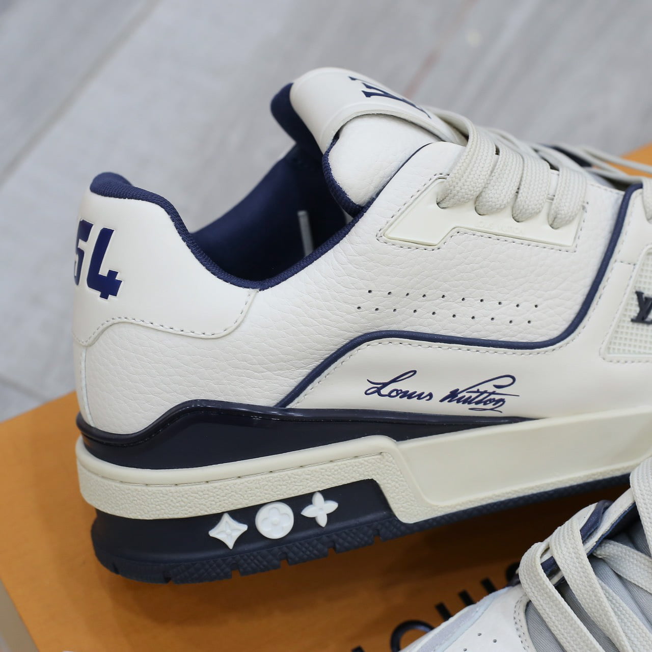 Giày Louis Vuitton Lv Trainer #54 Signature Marine Blue Best Quality