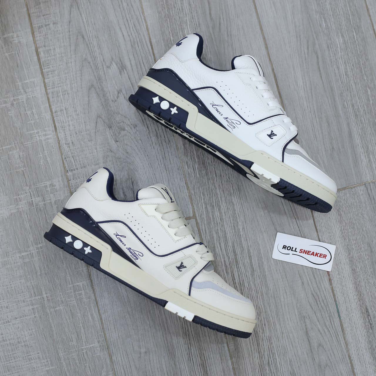 Giày Louis Vuitton Lv Trainer #54 Signature Marine Blue Best Quality