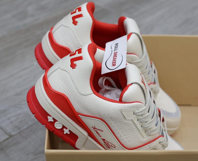 Giày Louis Vuitton Lv Trainer #54 Signature Marine Red Best Quality