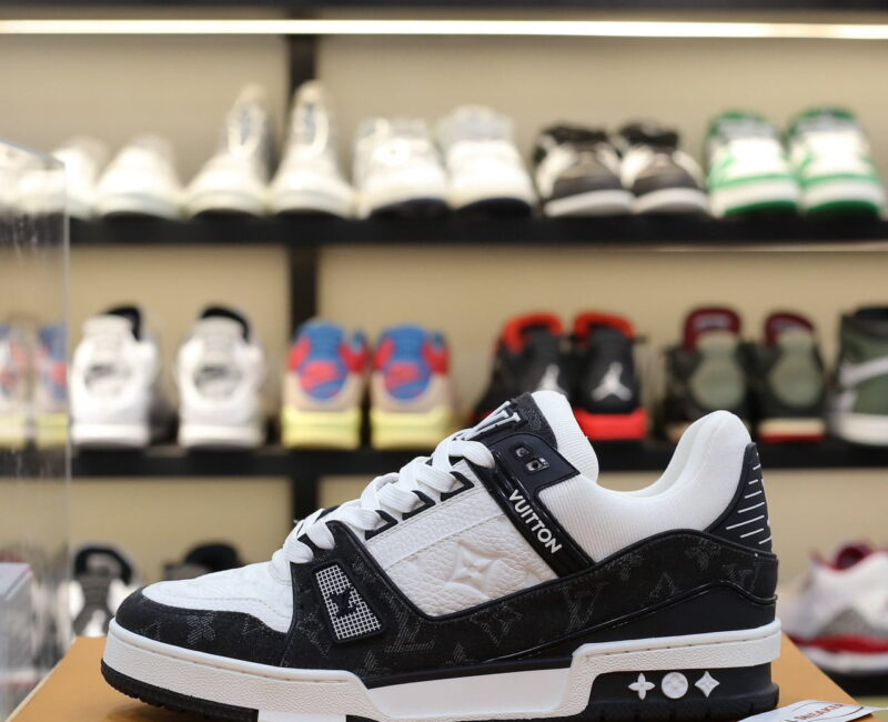 Giày Louis Vuitton LV Trainer Monogram Denim Black Best Quality